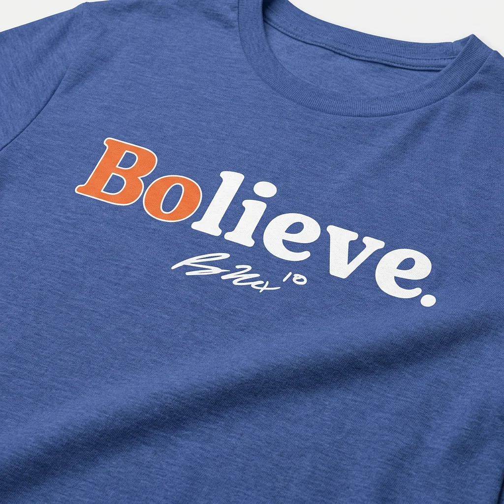Bo Nix "Bolieve" T-Shirt Blue