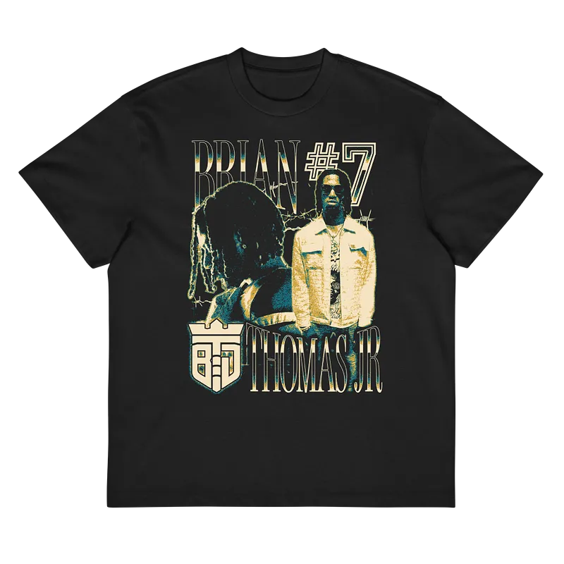 Brian Thomas Jr. Vintage Boxy T-shirt by Athlete Market — Black