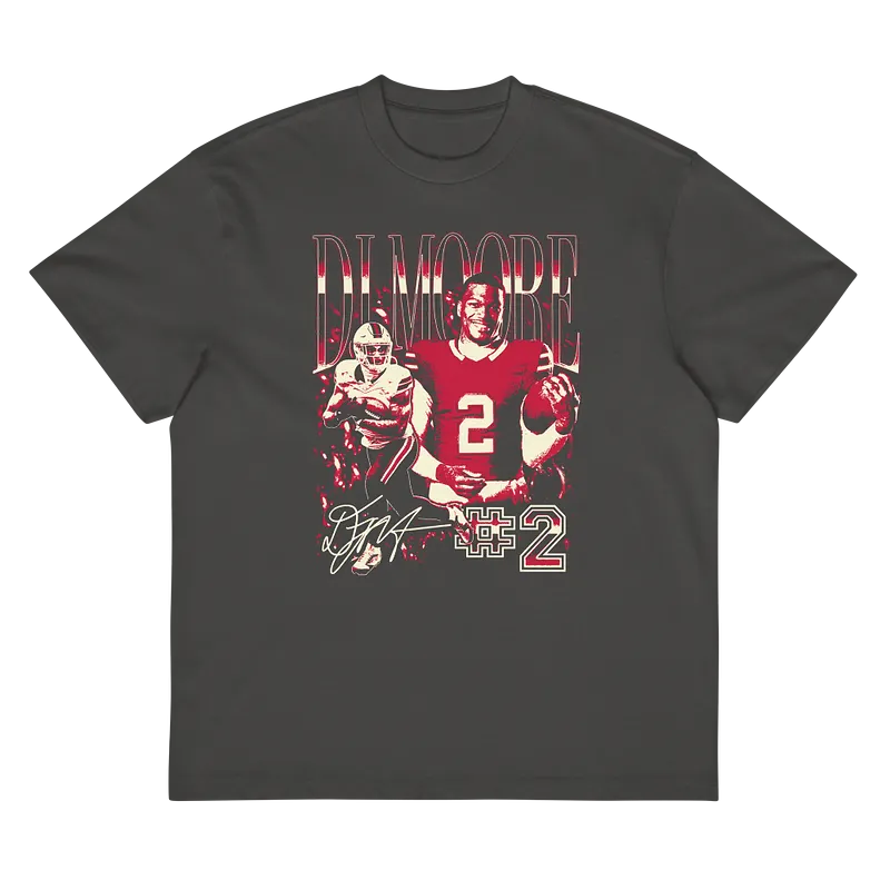 DJ Moore Vintage Boxy T-shirt by Athlete Market — Vintage Black