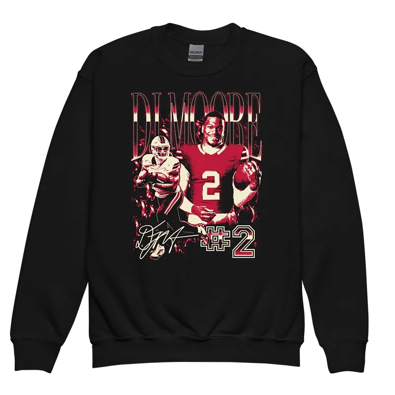 DJ Moore Vintage Youth Crewneck by Athlete Market — Black