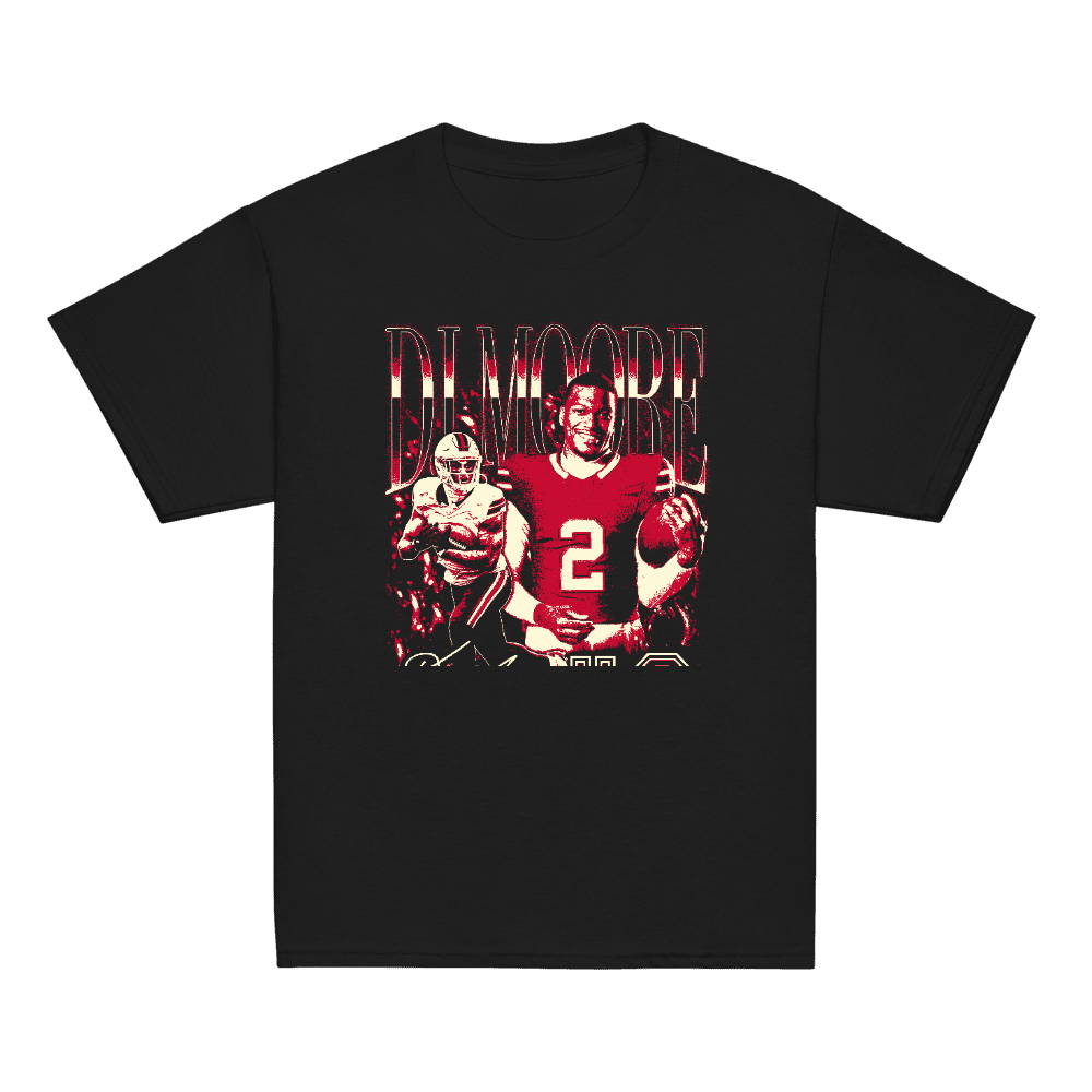 DJ Moore Vintage Vintage Youth T-shirt Black by Athlete Foundation — Black