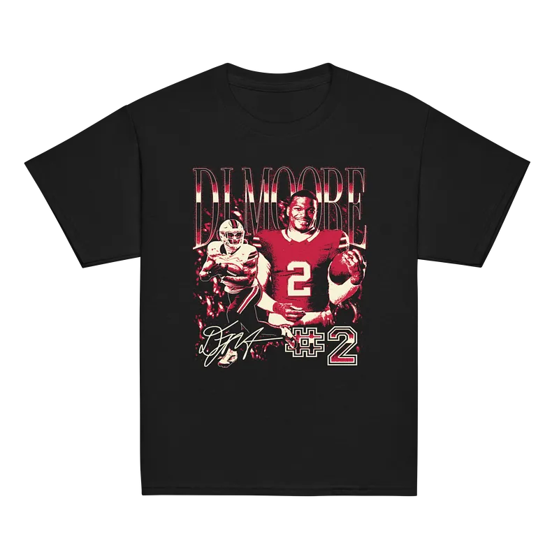 DJ Moore Vintage Youth T-shirt by Athlete Market — Black
