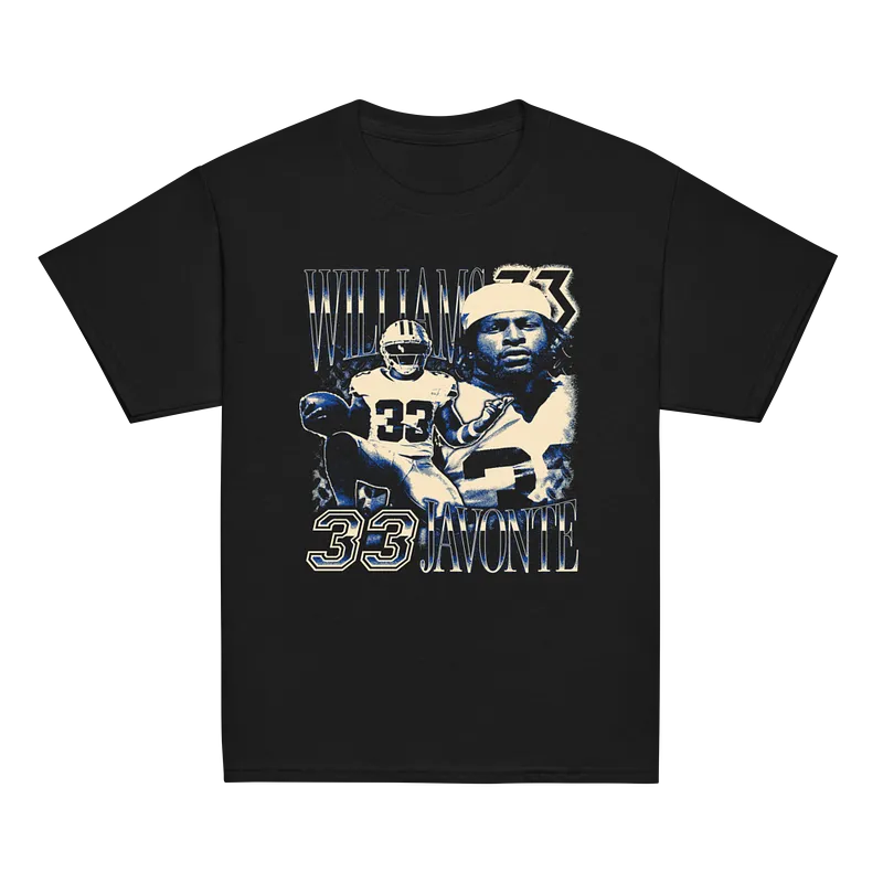 Javonte Williams Vintage Youth T-shirt by Athlete Market — Black