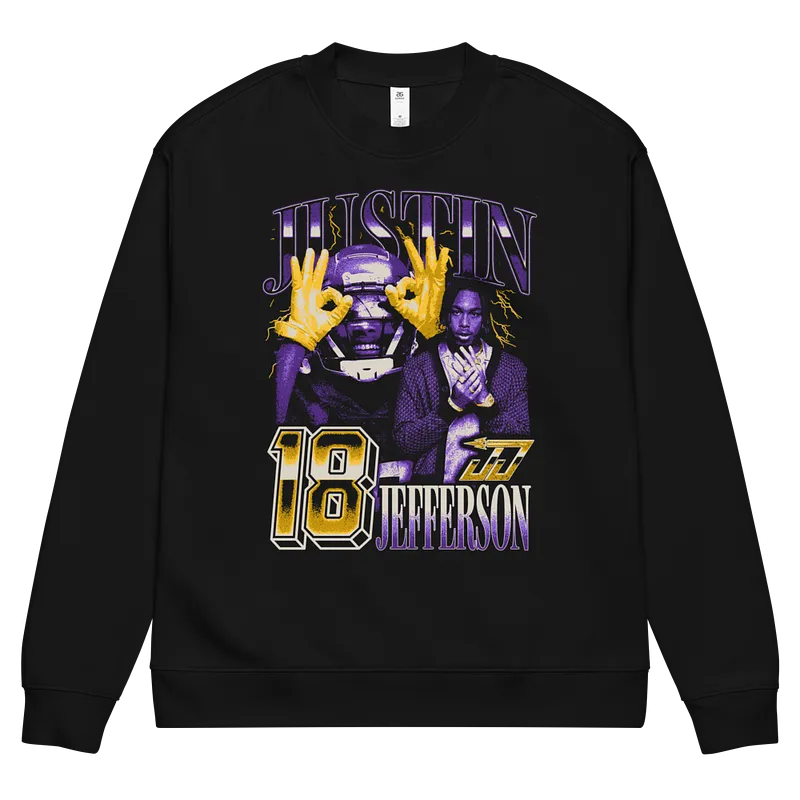 Justin Jefferson Vintage Sweatshirt by Athlete Market — Black