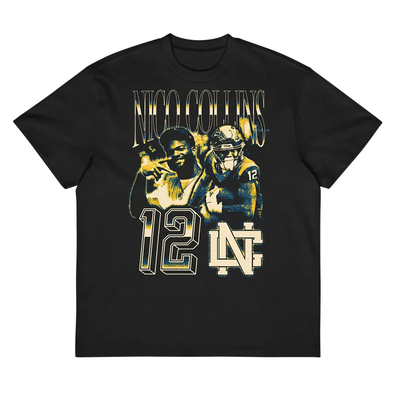 Nico Collins Vintage Boxy T-shirt by Athlete Market — Black