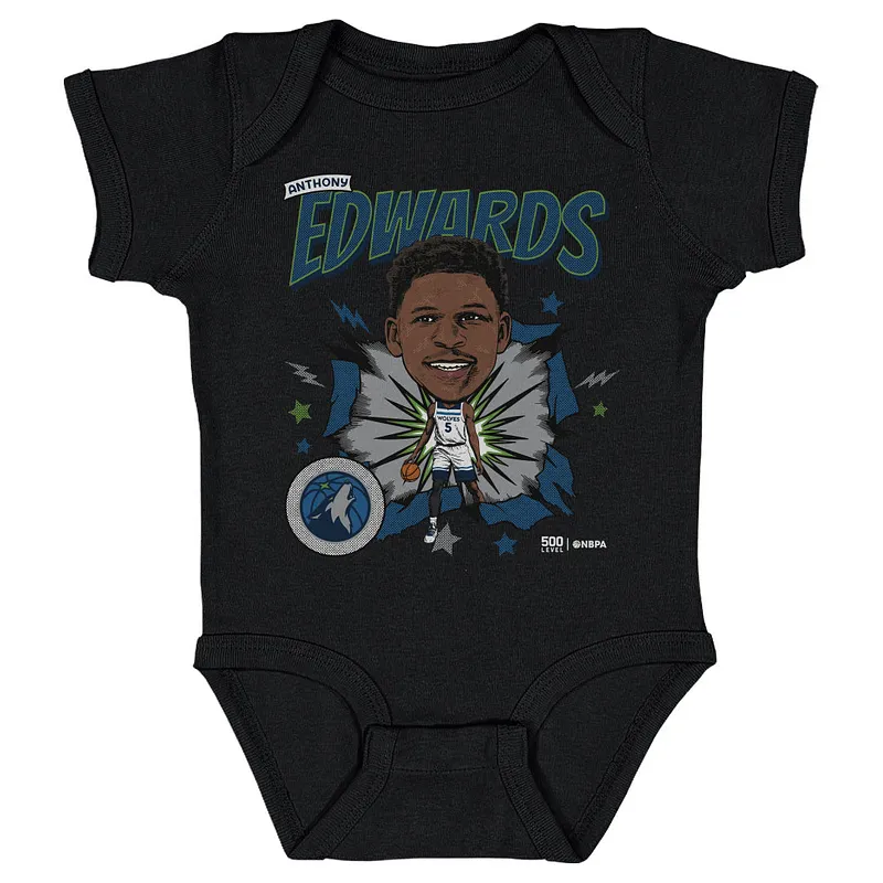 Anthony Edwards Minnesota Timberwolves Caricature Retro WHT