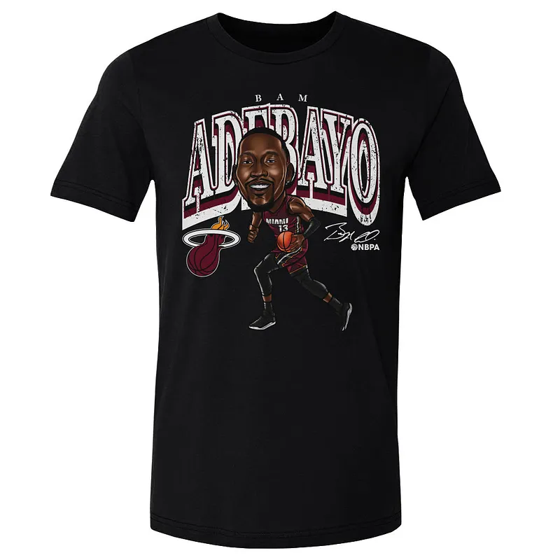 Bam Adebayo Miami Heat Cartoon WHT