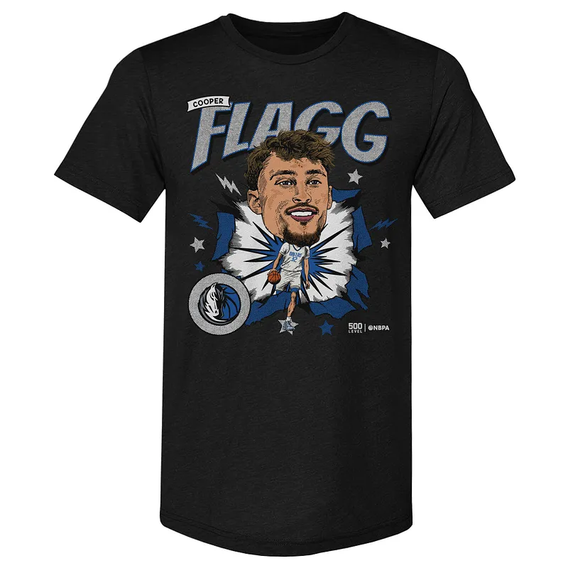 Cooper Flagg Dallas Mavericks Caricature WHT