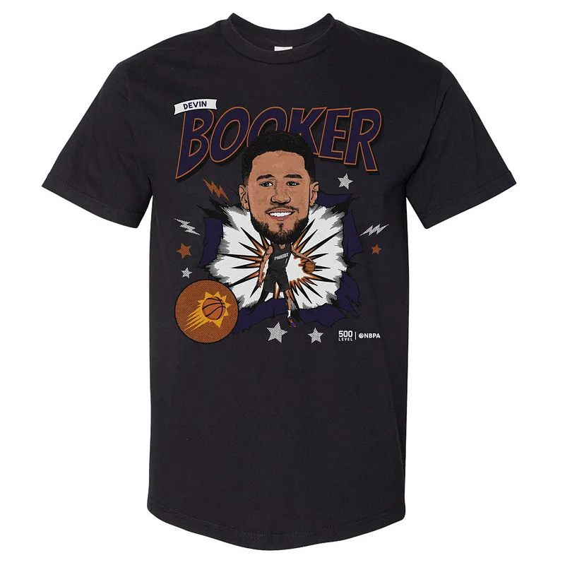 Devin Booker Phoenix Suns Caricature WHT
