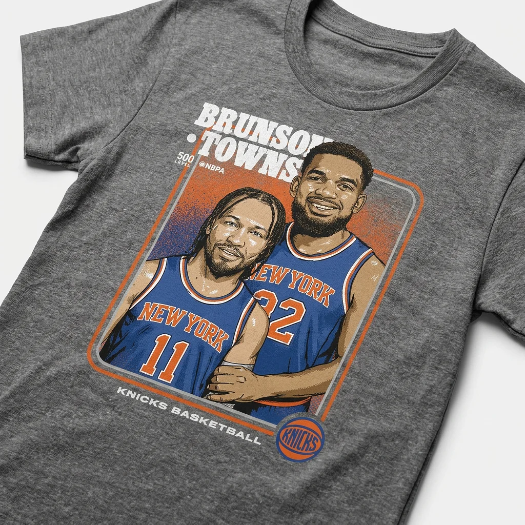 Jalen Brunson & Karl-Anthony Towns New York Knicks Step Brothers WHT