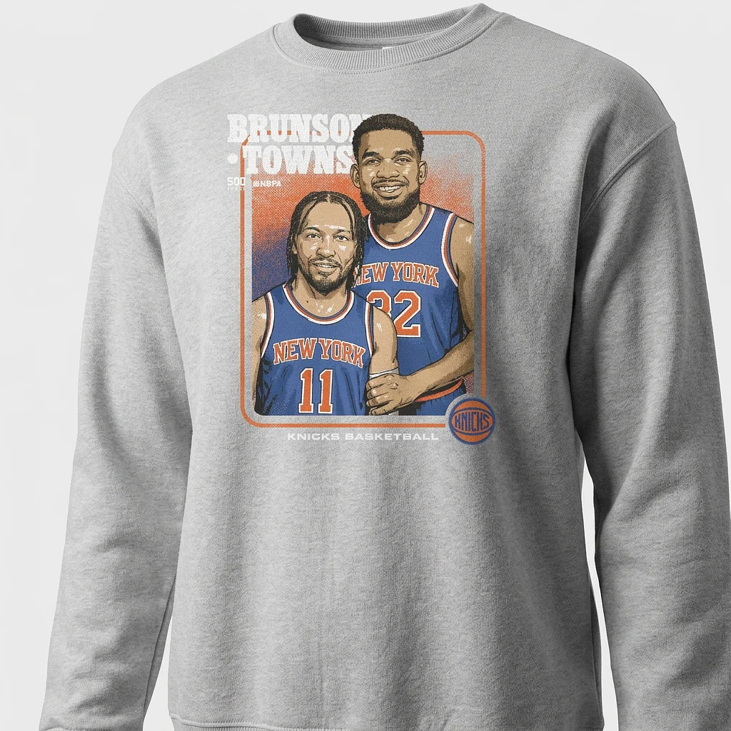 Jalen Brunson & Karl-Anthony Towns New York Knicks Step Brothers WHT