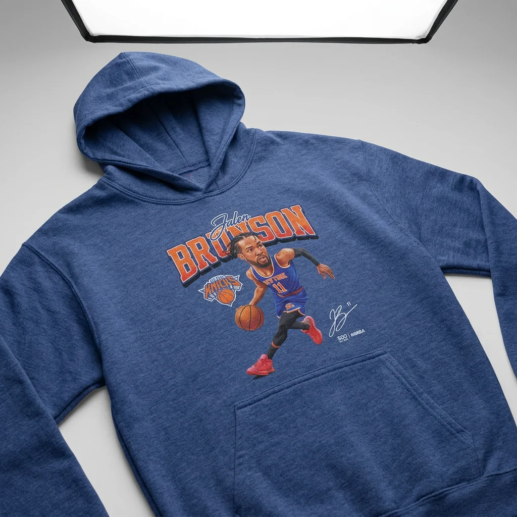 Jalen Brunson New York Knicks Caricature WHT