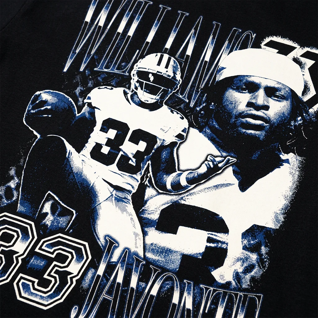 Javonte Williams Vintage Vintage Boxy T-shirt Black by Athlete Market