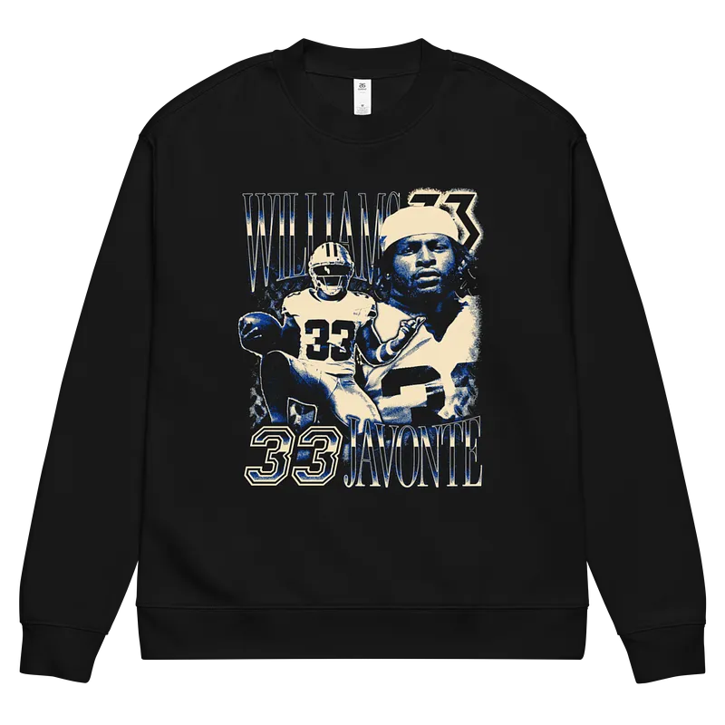Javonte Williams Vintage Sweatshirt by Athlete Market — Black
