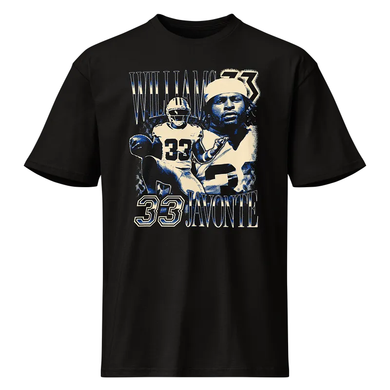Javonte Williams Vintage T-shirt by Athlete Market — Black