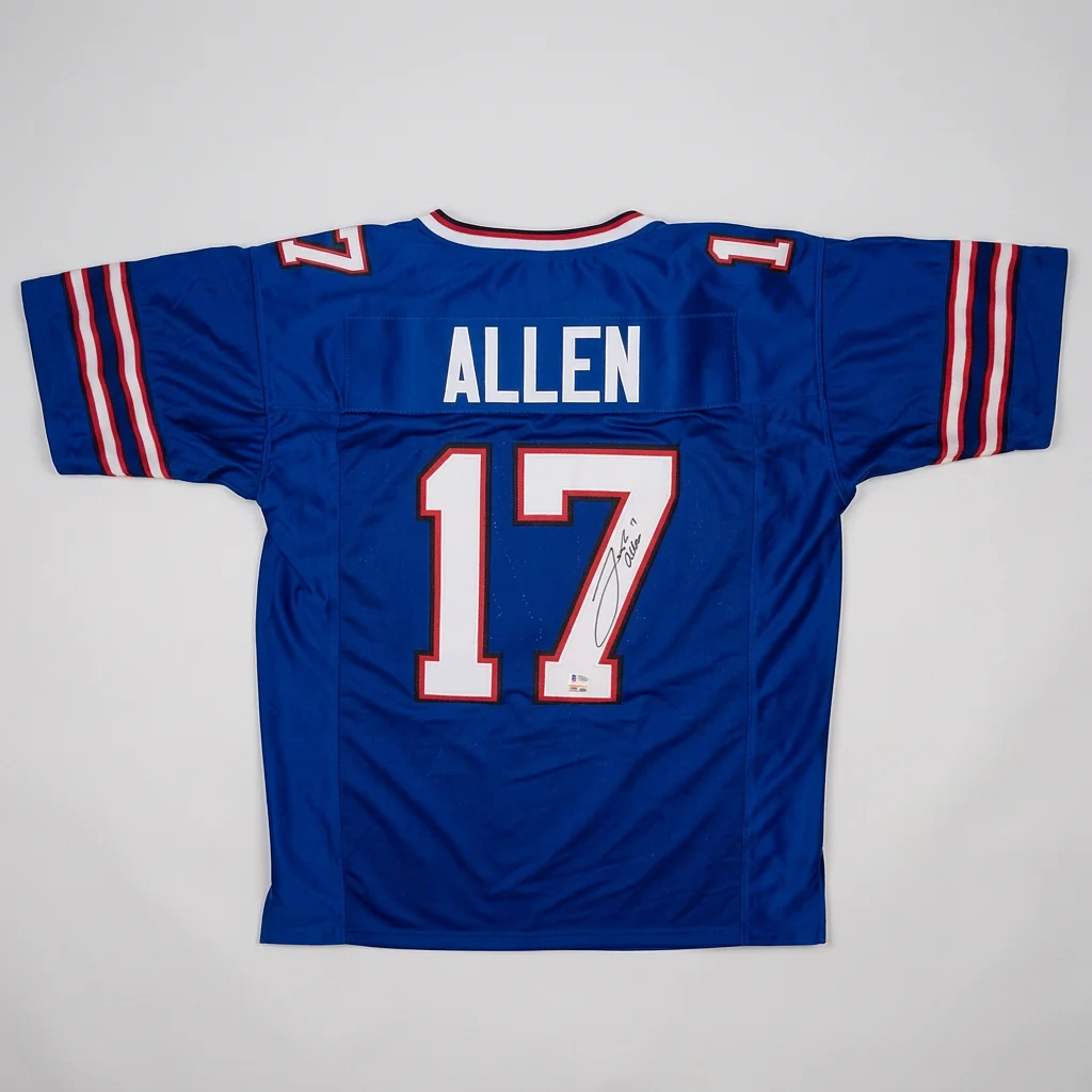 Josh Allen Autographed Buffalo (Blue #17) Custom Jersey - Beckett