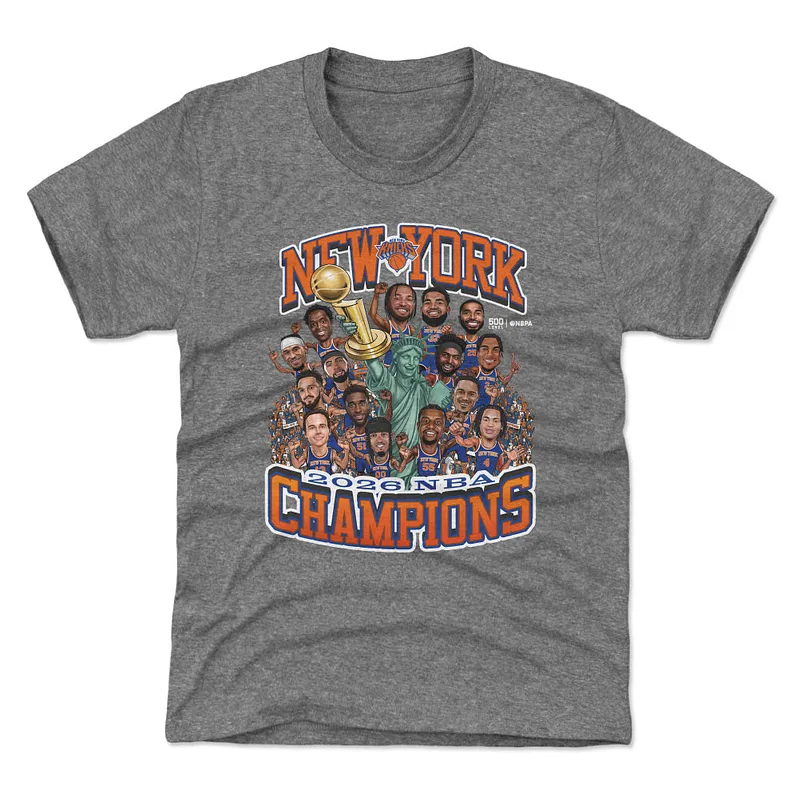 New York Knicks NBA Finals 2026 Champions Caricature WHT
