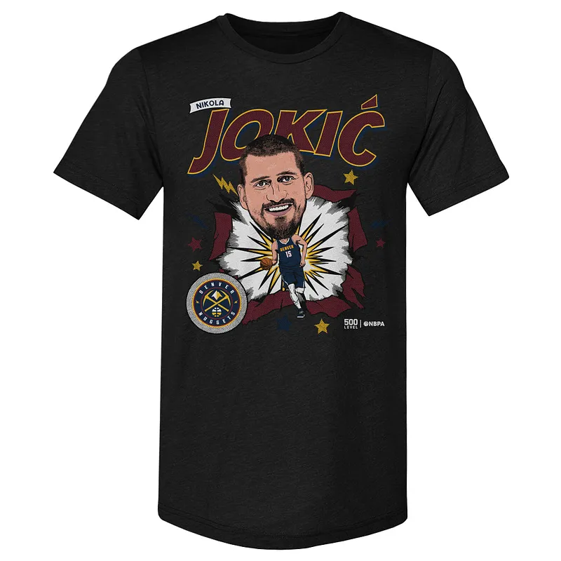 Nikola Jokic Denver Nuggets Caricature Retro WHT