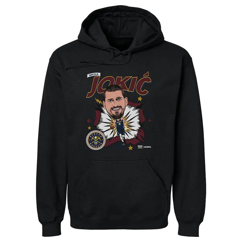 Nikola Jokic Denver Nuggets Caricature Retro WHT