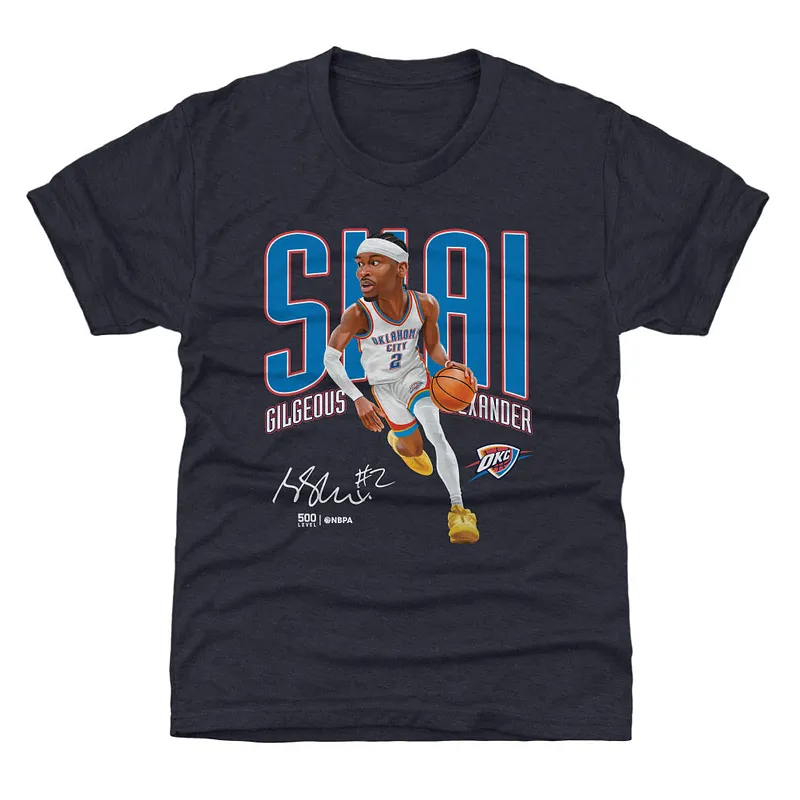 Shai Gilgeous-Alexander Oklahoma City Thunder Caricature WHT