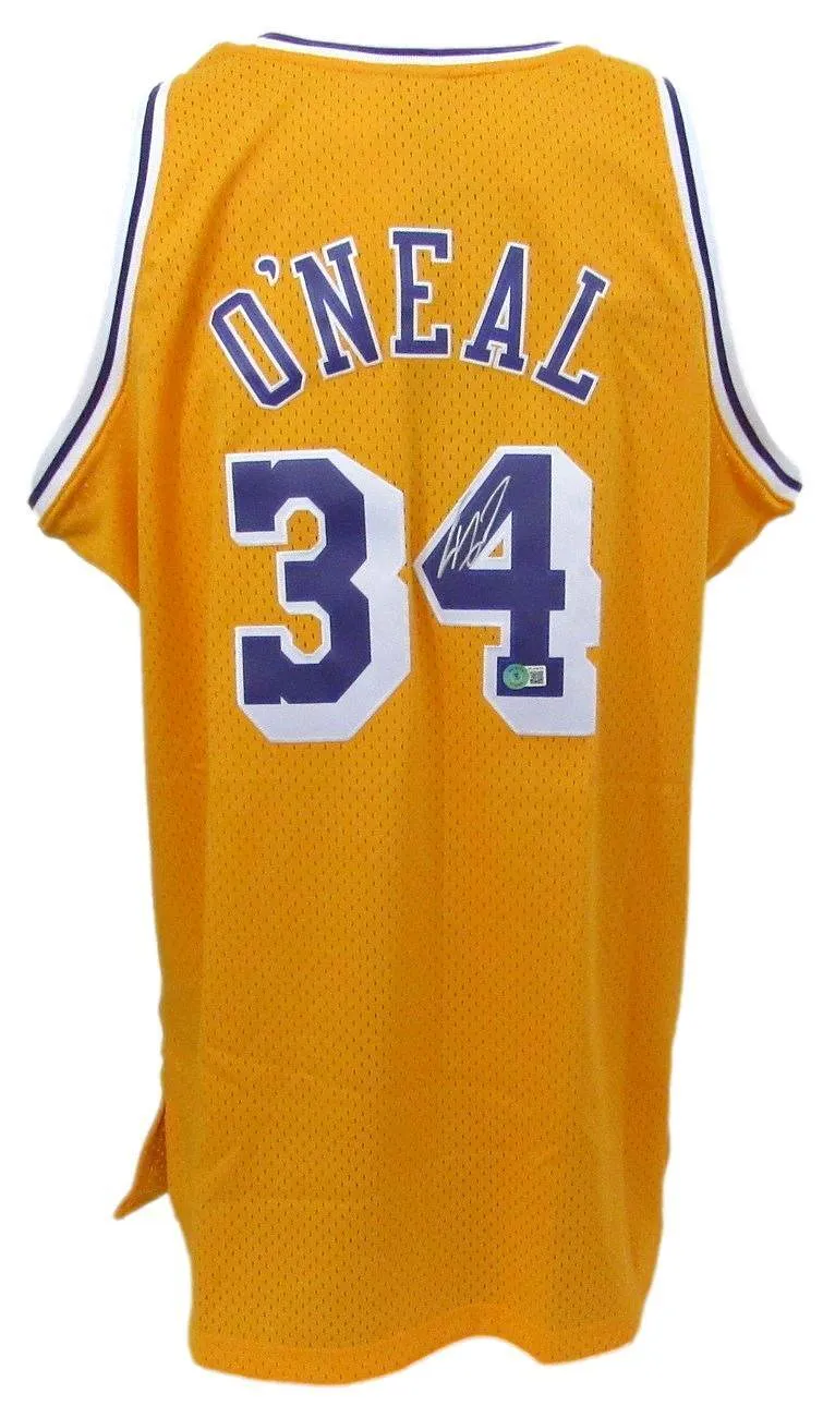 Shaquille O'Neal HOF Autographed Mitchell & Ness Jersey Lakers Beckett 176384