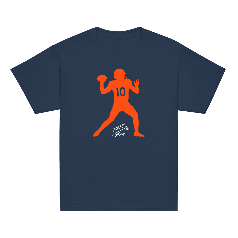 Bo Nix Denver Silhouette Youth T-shirt Black - Black