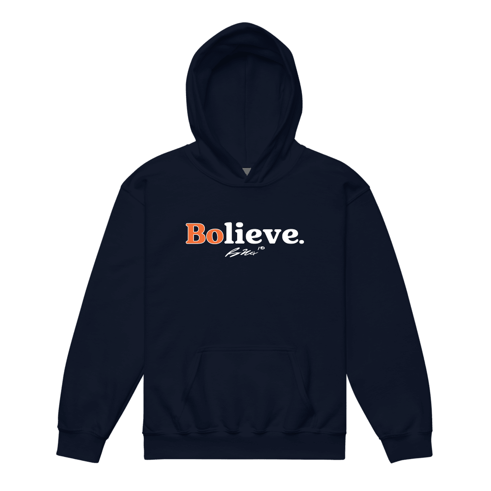 Bo Nix Bolieve Youth Hoodie Navy - Navy