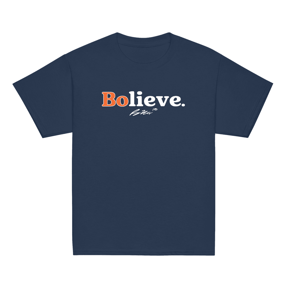 Bo Nix Bolieve Youth T-shirt Navy - Navy
