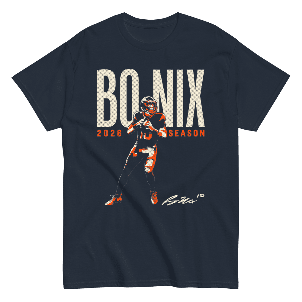 Bo Nix Halftone T-shirt - Navy