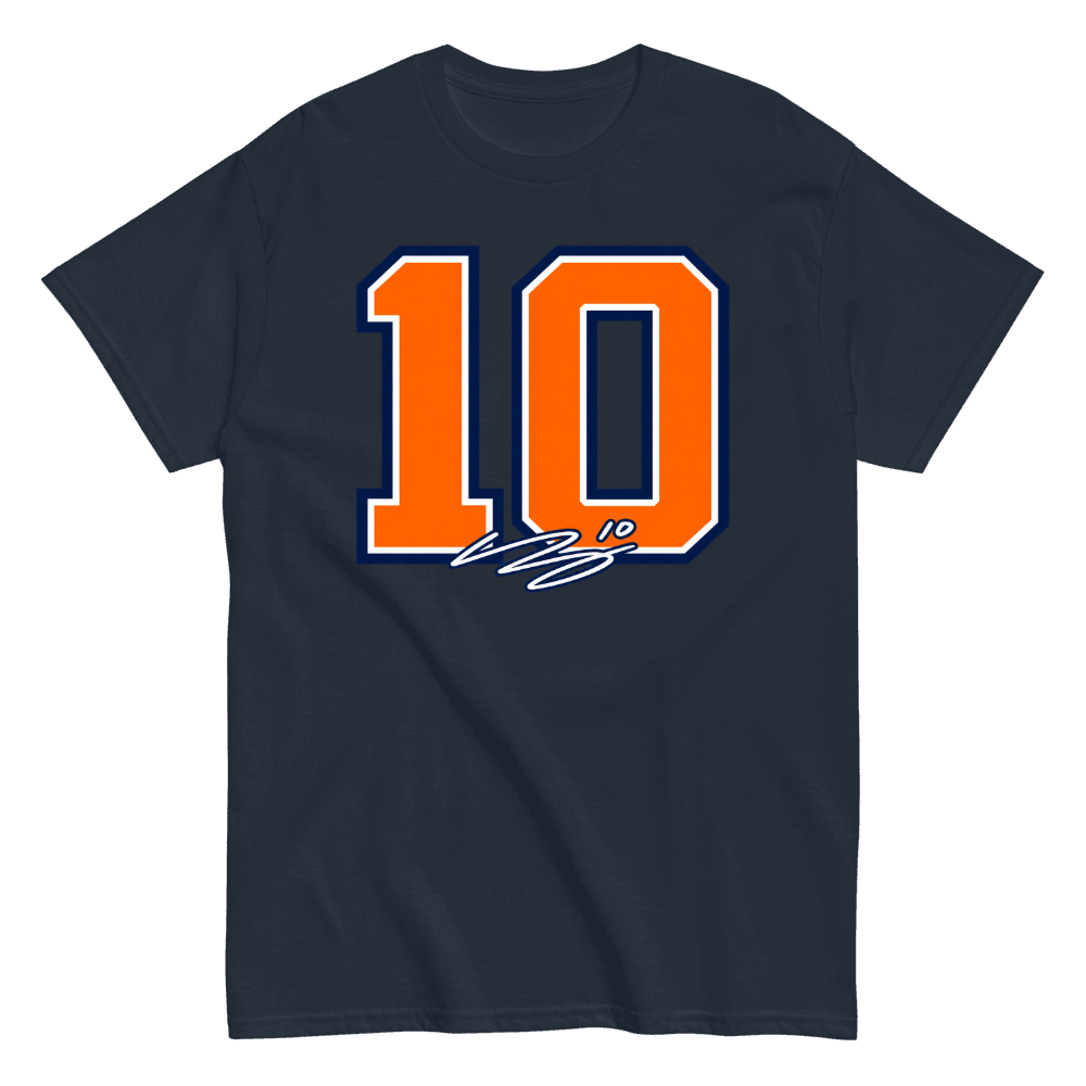 Bo Nix Signature Number T-shirt - Navy
