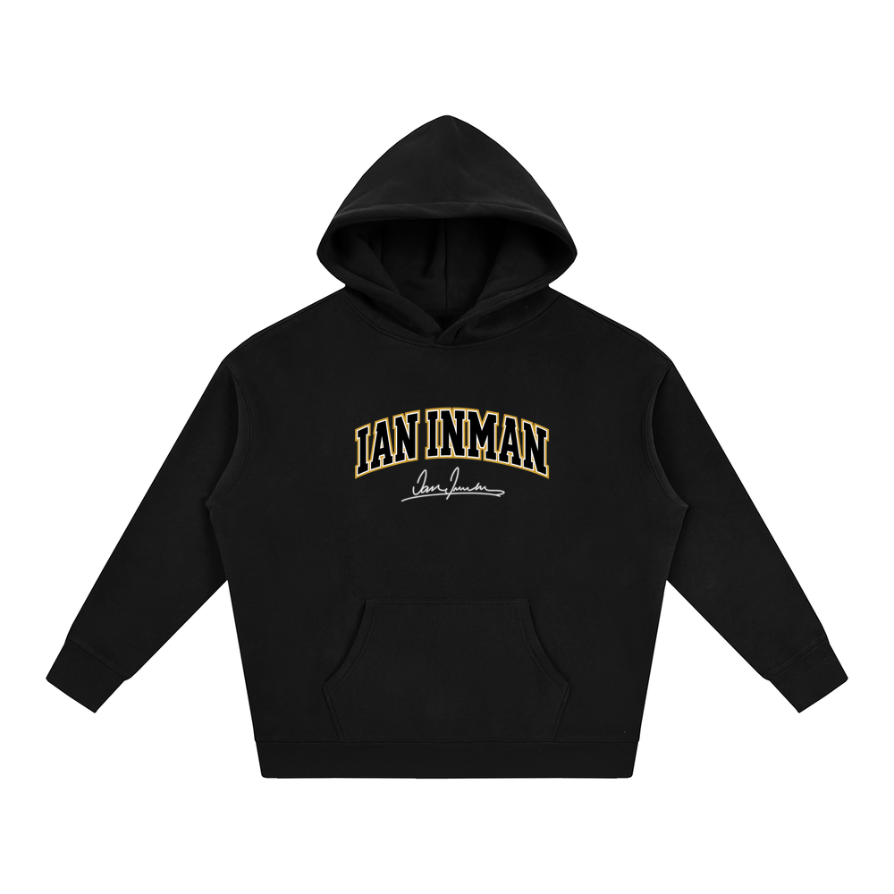 Ian Inman Varsity Wordmark Oversized Hoodie - Black