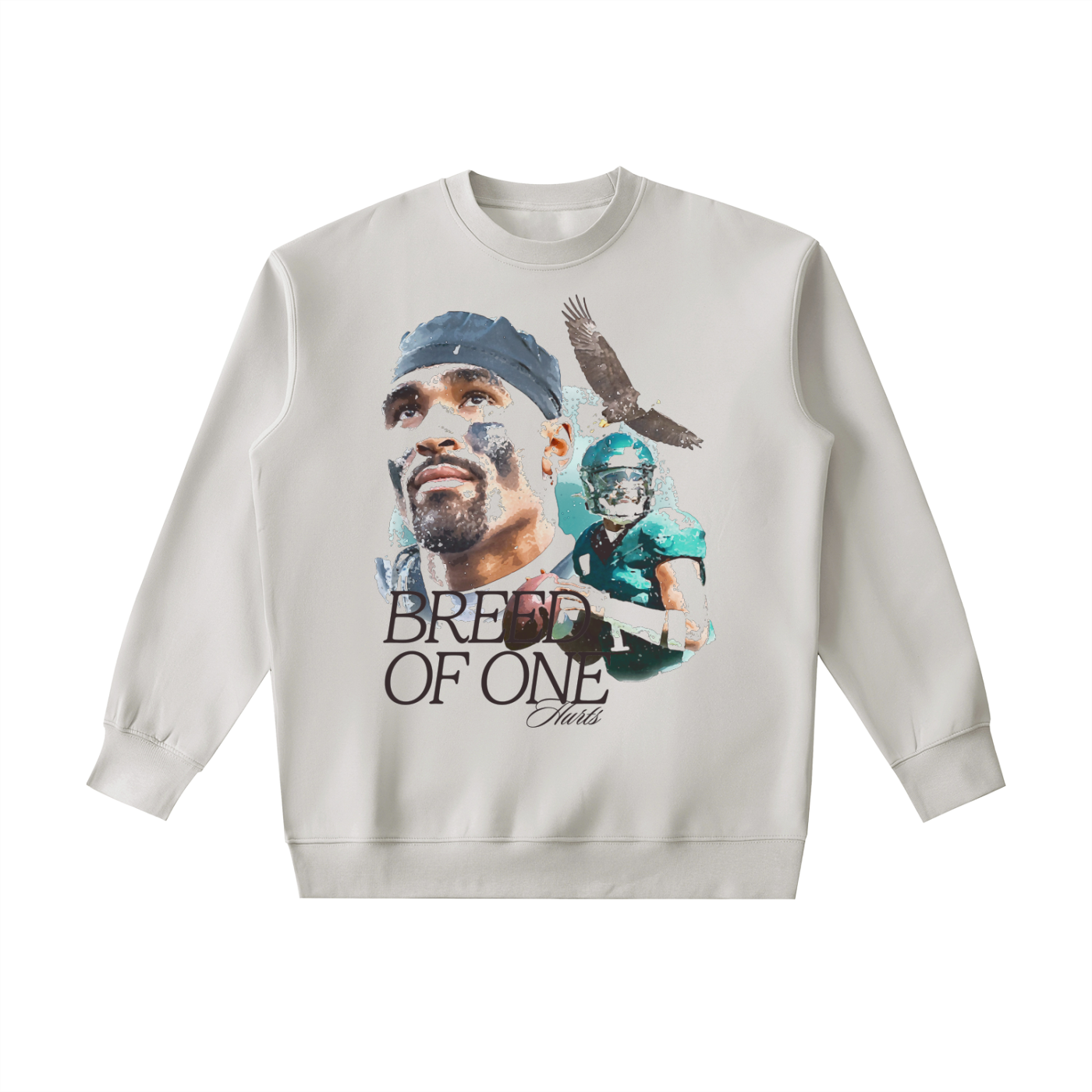 Jalen Hurts Breed of One Watercolor Heavyweight Crewneck